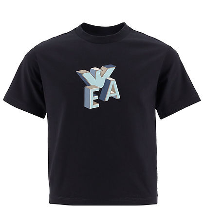 Emporio Armani T-shirt - 2-Pak - Sort/Beige m. Print