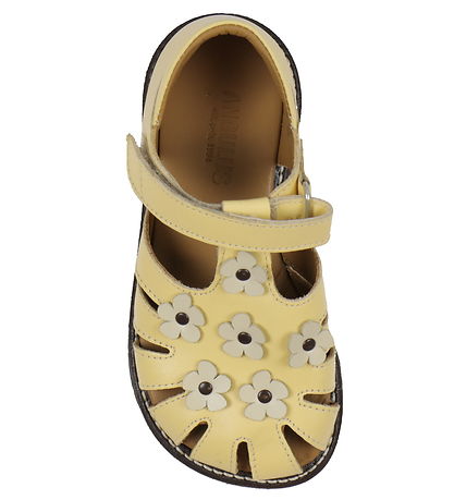 Angulus Sandaler - Gul m. Blomster Angulus Sandaler - Gul m. Blomster