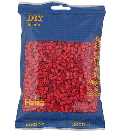 Hama Midi Perler - 3000 stk. - 114 Kirsebærrød Hama Midi Perler - 3000 stk. - 114 Kirsebærrød