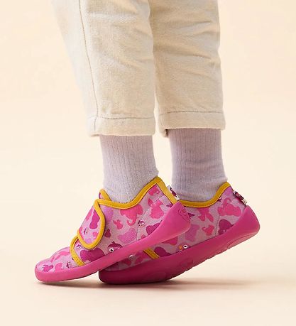 Affenzahn Hjemmesko - Cotton Movy Bird - Berry Affenzahn Hjemmesko - Cotton Movy Bird - Berry