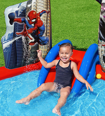 Bestway Legebassin m. Tilbehør - 211 x 206 cm - Spider-Man  Bestway Legebassin m. Tilbehør - 211 x 206 cm - Spider-Man