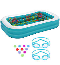 Bestway Badebassin m. Tilbehør - 262 x 175 cm - 3D Undersea Adve Bestway Badebassin m. Tilbehør - 262 x 175 cm - 3D Undersea Adve