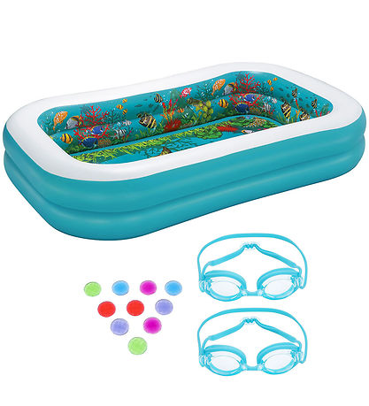 Bestway Badebassin m. Tilbehør - 262 x 175 cm - 3D Undersea Adve Bestway Badebassin m. Tilbehør - 262 x 175 cm - 3D Undersea Adve