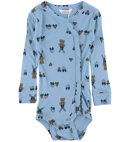 Joha Slå-om Body l/æ - Bambus - Blå m. Vindmølle