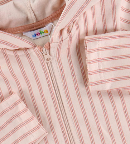 Joha Cardigan - Lyserød m. Striber Joha Cardigan - Lyserød m. Striber