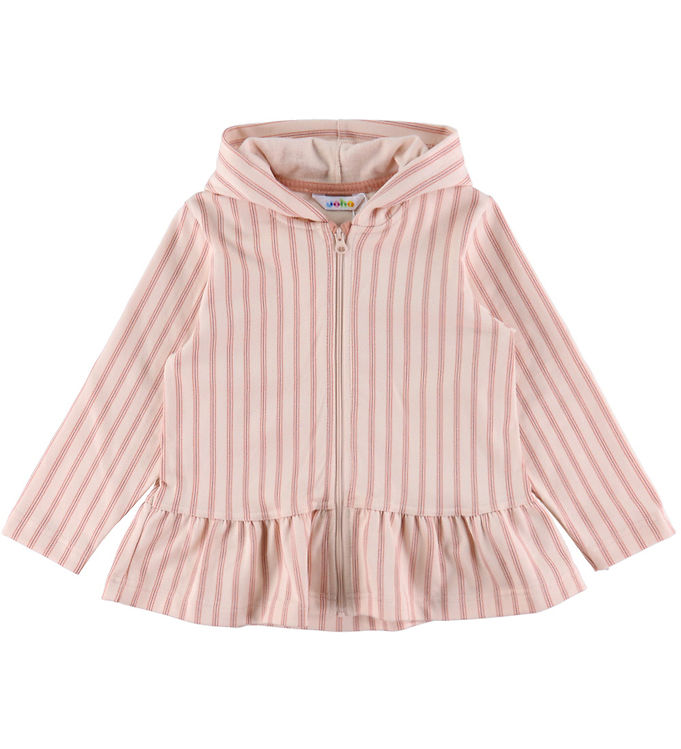 Joha Cardigan - Lyserød m. Striber