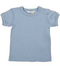 Joha T-shirt - Rib - Støvet Blå Joha T-shirt - Rib - Støvet Blå
