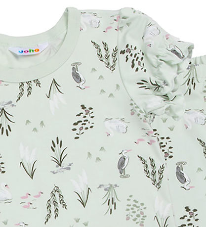 Joha Nattøj - 2-Delt - Viskose/Bambus - Mynte m. Svane Joha Nattøj - 2-Delt - Viskose/Bambus - Mynte m. Svane