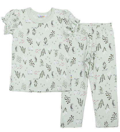 Joha Nattøj - 2-Delt - Viskose/Bambus - Mynte m. Svane Joha Nattøj - 2-Delt - Viskose/Bambus - Mynte m. Svane