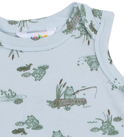 Joha Body u/æ - Viskose/Bambus - Lyseblå m. Frøer