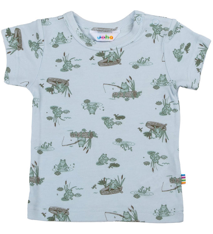 Joha T-shirt - Viskose/Bambus - Lyseblå m. Frøer