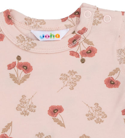 Joha Body k/æ - Viskose/Bambus - Lyserød m. Blomster