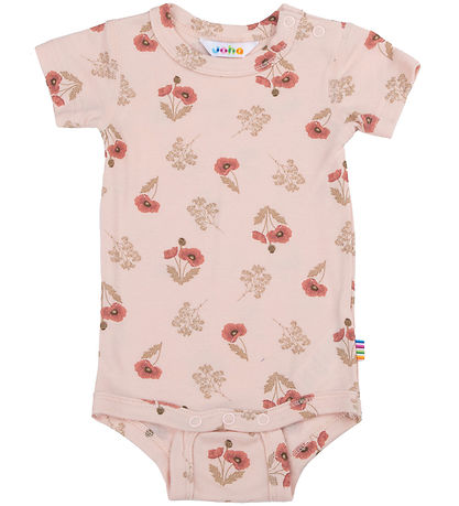 Joha Body k/æ - Viskose/Bambus - Lyserød m. Blomster