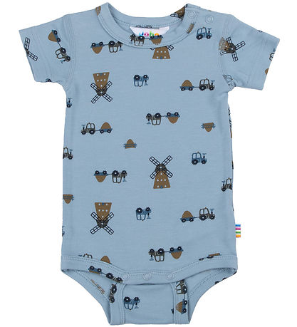 Joha Body k/æ - Viskose/Bambus - Blå m. Vindmøller