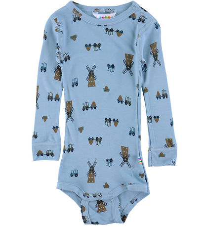 Joha Body l/æ - Viskose/Bambus - Blå m. Vindmølle