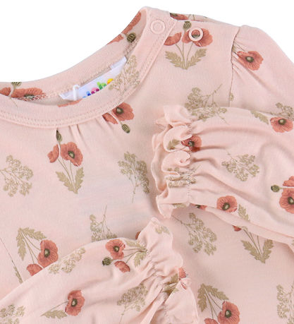 Joha Bluse - A-Shape - Viskose/Bambus - Lyserød m. Blomst