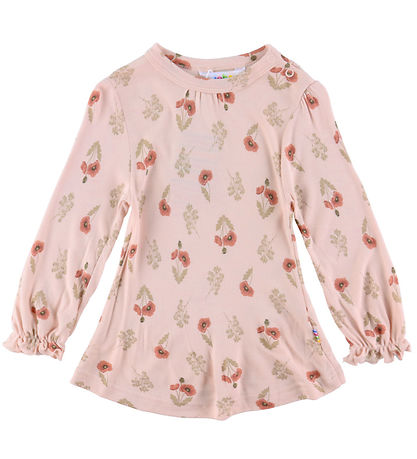 Joha Bluse - A-Shape - Viskose/Bambus - Lyserød m. Blomst