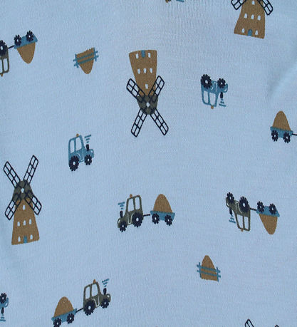 Joha Bluse - Viskose/Bambus - Blå m. Vindmølle Joha Bluse - Viskose/Bambus - Blå m. Vindmølle