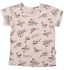 Joha T-shirt - Viskose/Bambus - Lyserød m. Ænder Joha T-shirt - Viskose/Bambus - Lyserød m. Ænder