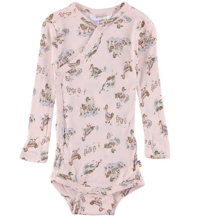 Joha Slå-om Body l/æ - Viskose/Bambus - Lyserød m. Ænder