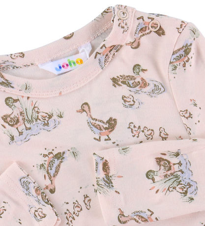 Joha Bluse - Bambus - Lyserød m. Ænder Joha Bluse - Bambus - Lyserød m. Ænder