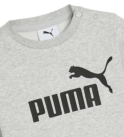 Puma Sweatsæt - Minicats Ess Crew - Light Gray Heather Puma Sweatsæt - Minicats Ess Crew - Light Gray Heather