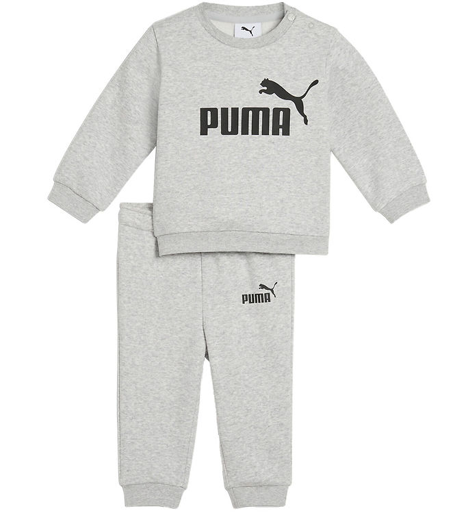 Puma Sweatsæt - Minicats Ess Crew - Light Gray Heather