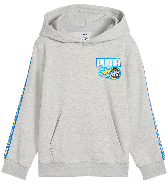 Puma x Hot Wheels Hættetrøje - Gråmeleret m. Blå
