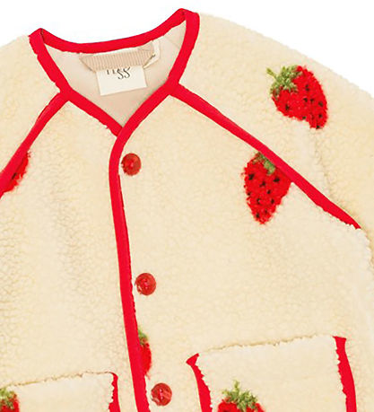 Flöss Fleecejakke - Strawberry - Soft White Berry