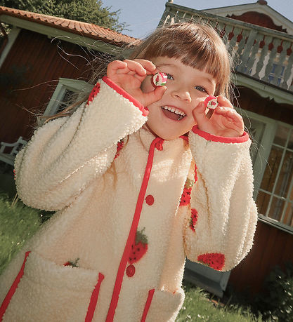 Flöss Fleecejakke - Strawberry - Soft White Berry