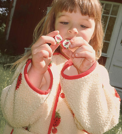 Flöss Fleecejakke - Strawberry - Soft White Berry