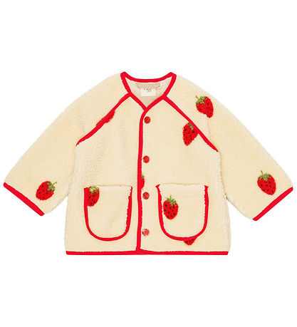 Flöss Fleecejakke - Strawberry - Soft White Berry