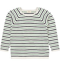 Copenhagen Colors Bluse - Strik - Cream Navy/Green Comb Copenhagen Colors Bluse - Strik - Cream Navy/Green Comb