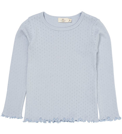 Copenhagen Colors Bluse - Pointelle - Dusty Blue Copenhagen Colors Bluse - Pointelle - Dusty Blue