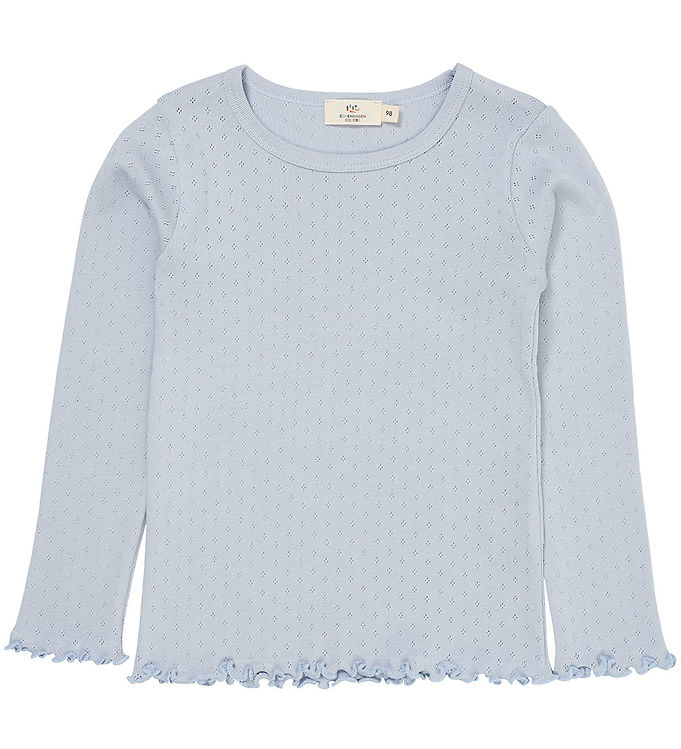 Copenhagen Colors Bluse - Pointelle - Dusty Blue