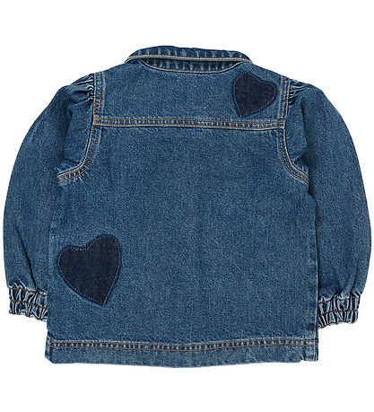 Copenhagen Colors Denimjakke - Hearts - Indigo Blue Washed