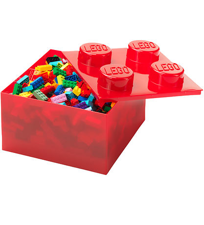 LEGO® Storage Opbevaringsboks - 4 Knopper - Translucent Red LEGO® Storage Opbevaringsboks - 4 Knopper - Translucent Red