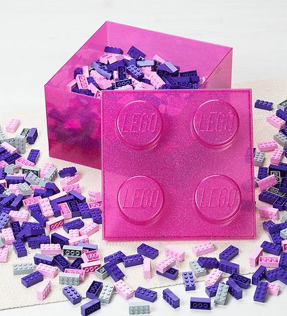 LEGO® Storage Opbevaringsboks - 4 Knopper - Glitter Medium Viole
