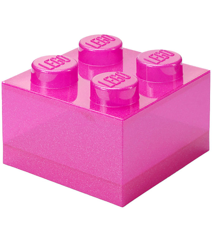 LEGO ® Storage Opbevaringsboks - 4 Knopper - Glitter Medium Viole