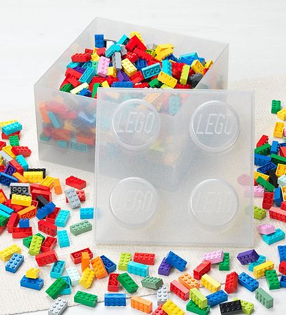 LEGO® Storage Opbevaringsboks - 4 Knopper - Glitter Translucent  LEGO® Storage Opbevaringsboks - 4 Knopper - Glitter Translucent