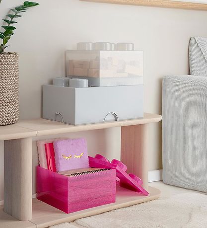 LEGO® Storage Opbevaringsboks - 4 Knopper - Glitter Translucent 