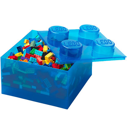 LEGO® Storage Opbevaringsboks - 4 Knopper - Translucent Blue LEGO® Storage Opbevaringsboks - 4 Knopper - Translucent Blue