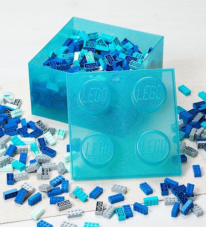 LEGO® Storage Opbevaringsboks - 4 Knopper - Glitter Light Blue LEGO® Storage Opbevaringsboks - 4 Knopper - Glitter Light Blue