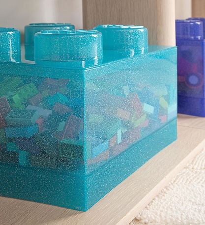LEGO® Storage Opbevaringsboks - 4 Knopper - Glitter Light Blue