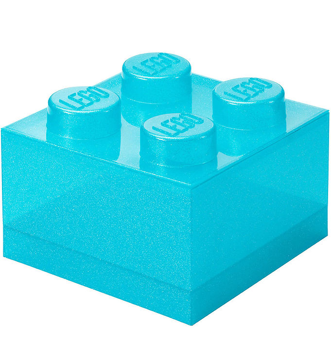 LEGOÂ® Storage Opbevaringsboks - 4 Knopper - Glitter Light Blue