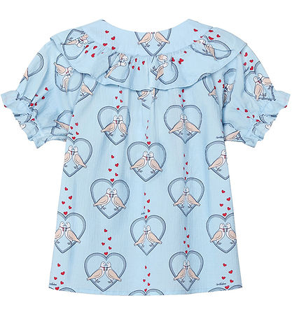 Fliink Skjorte - Colombe - Dream Blue/Hjerter