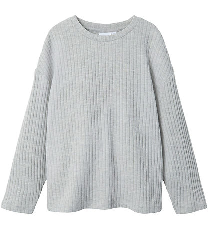 Name It Bluse - Strik - NkfRikka - Grå Meleret Name It Bluse - Strik - NkfRikka - Grå Meleret