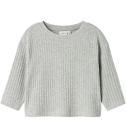 Name It Bluse - Strik - NmfRikka - Grå Meleret Name It Bluse - Strik - NmfRikka - Grå Meleret