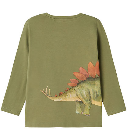 Name It Bluse - NmmPnula - Oil Green m. Dino