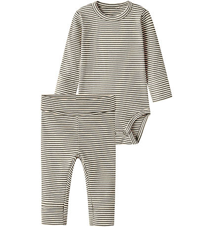 Name It Sæt - Body l/æ/Leggings - Rib - NbnBerro - Bungee Cord